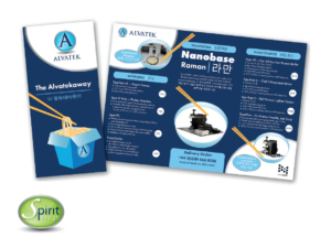 Alvatek Trifold Leaflet designed in a takeaway menu style.